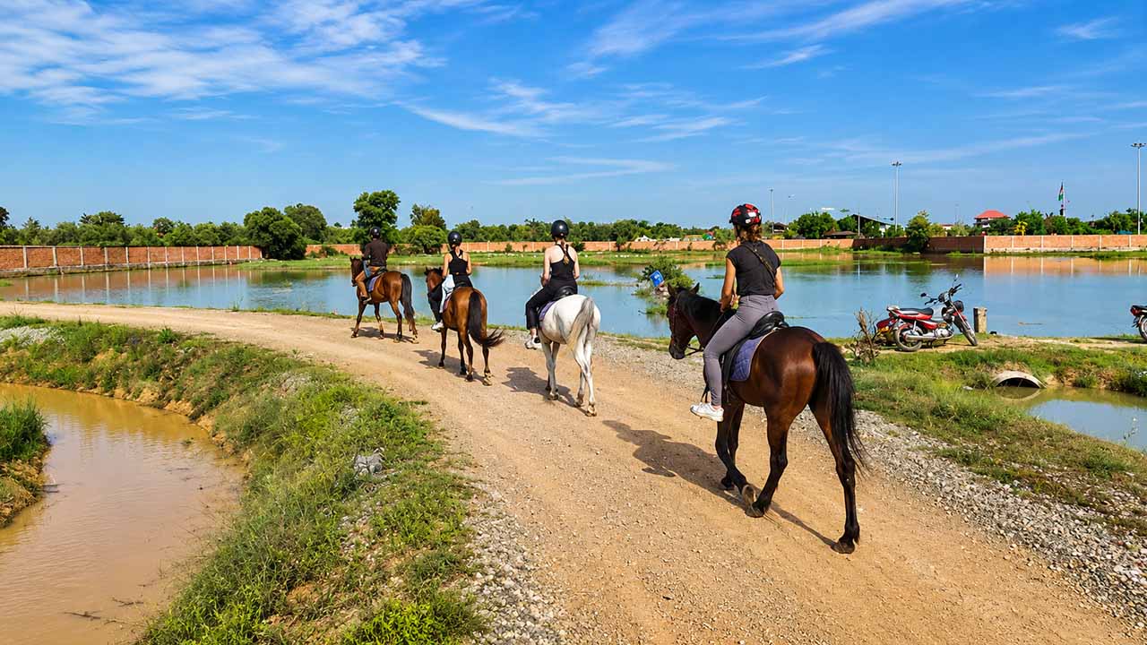Horse riding in countryside Siem Reap